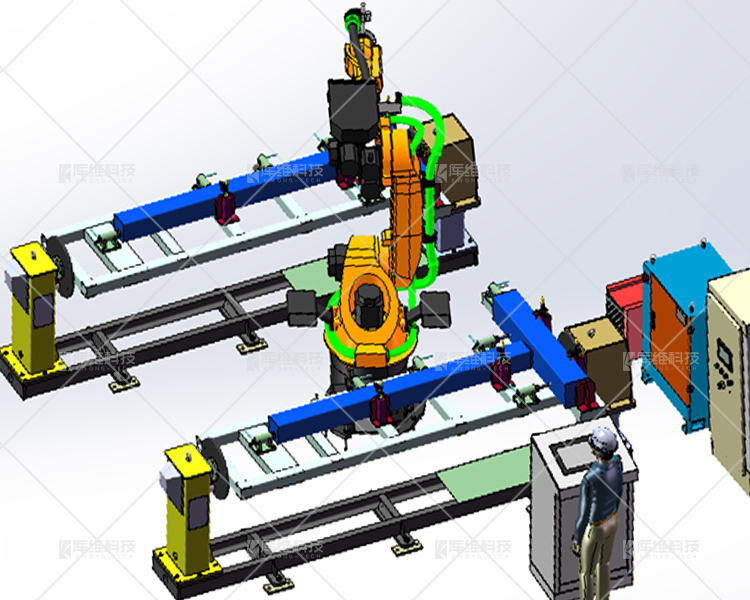 焊接<a href='http://m.jinchanzhuangshi.com' target='_blank'><u>機器人工作站</u></a>布局